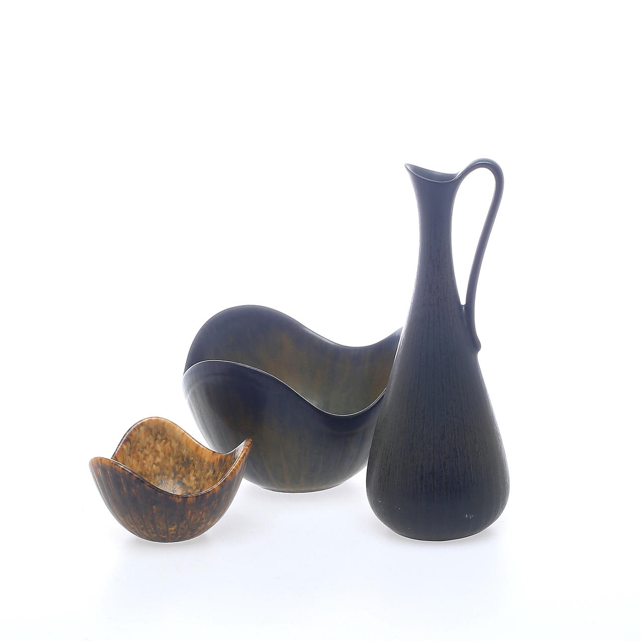 VAS samt SKÅLAR, 2 st, stengods, Gunnar Nylund, Rörstrand.