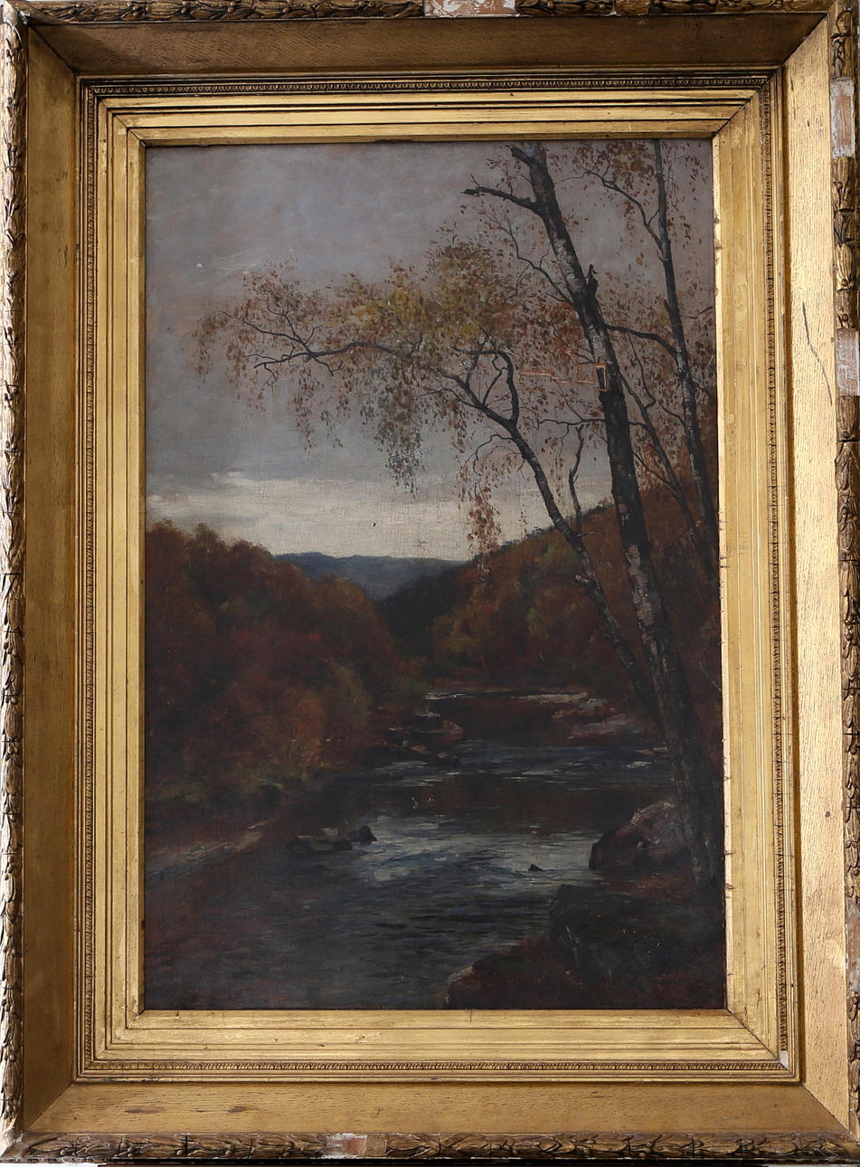 OIDENTIFIERAD KONSTNÄR. Höstlandskap, olja på duk, signerad.