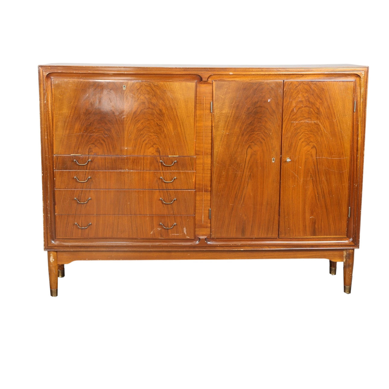 Tall sideboard in mahogany, 1950s.