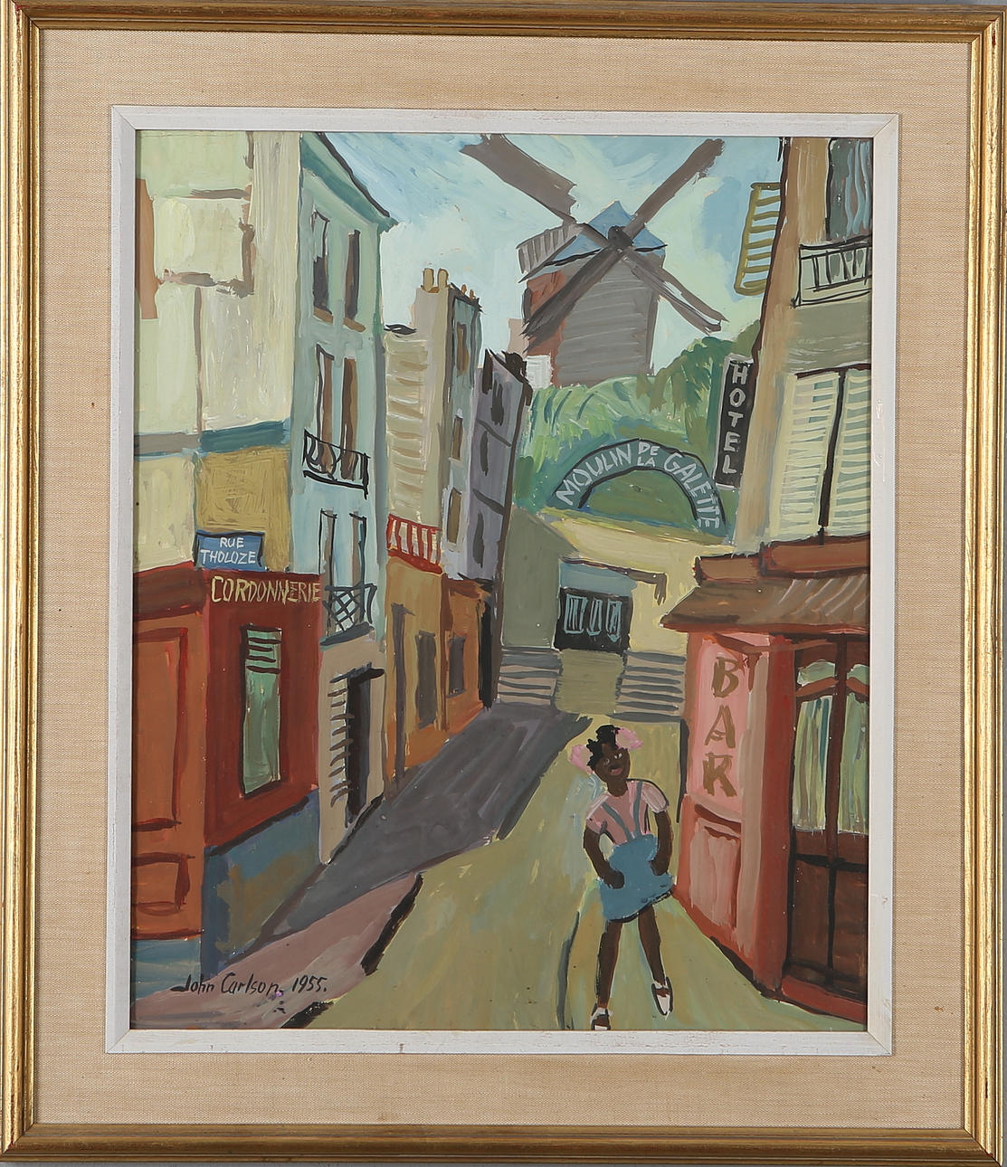 JOHN CARLSON. Motiv från Frankrike, gouache, signerad och daterad (1955).