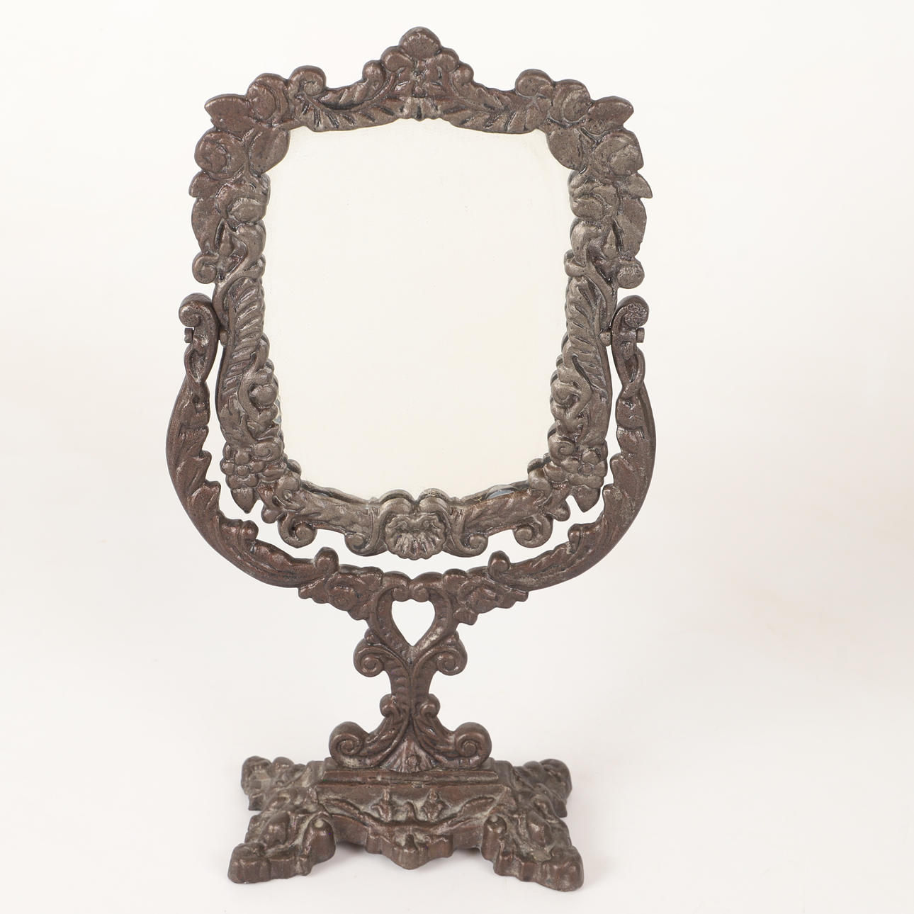 BORDSSPEGEL, gjutjärn/glas, 1900-tal.