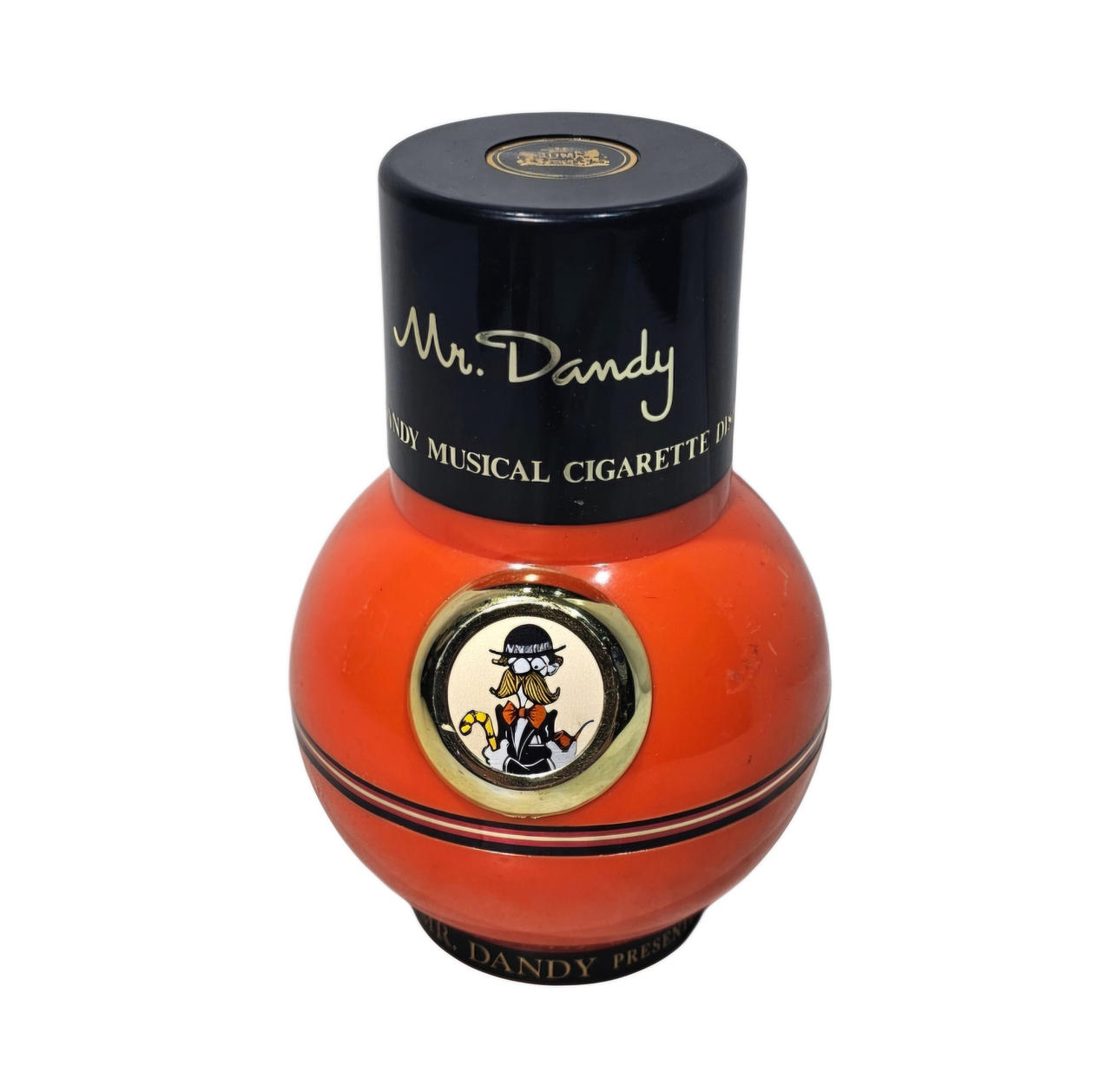 1960s cigarette dispenser with Music Box from Selcol, England, Mr. Dandy musical cigarette dispenser",