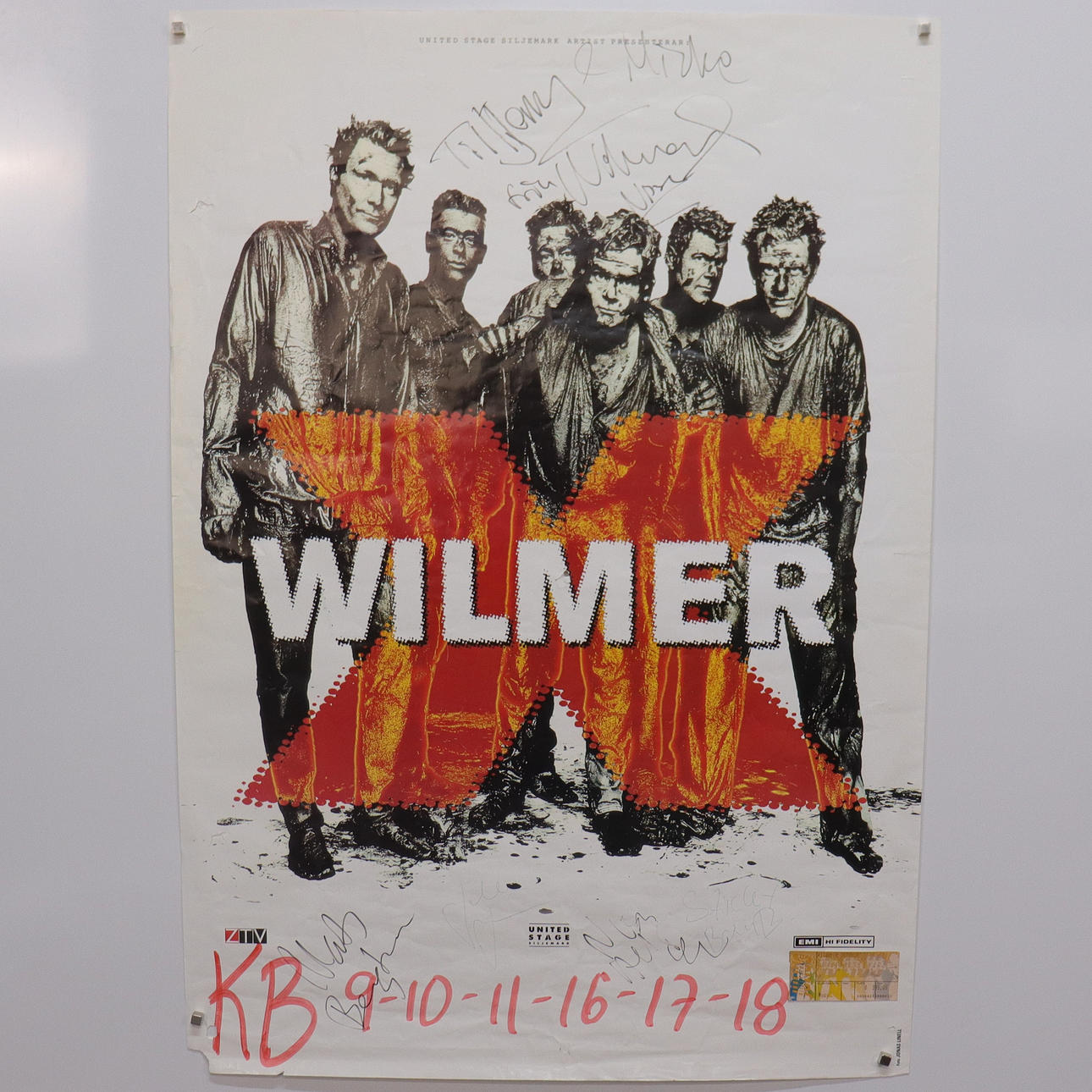 CONCERT POSTER, Wilmer X, signed with ticket.