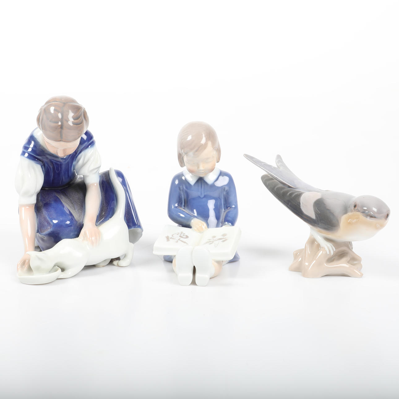 FIGURINER, 3 stycken, porslin, Bing & Gröndahl, Danmark.