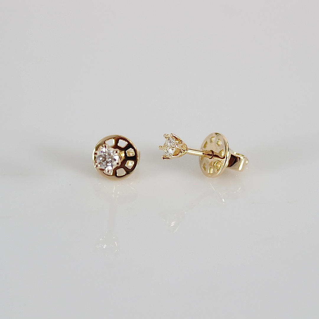 SINGLE-STONE EARRINGS, 0.17ct, 18K.