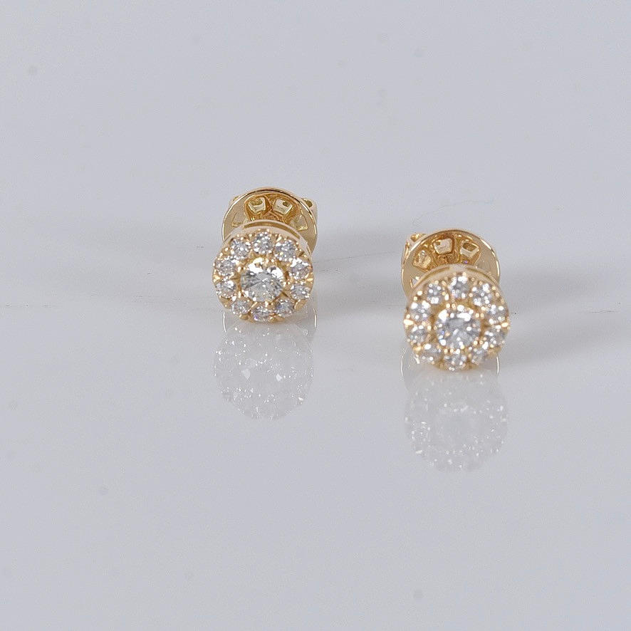 DIAMOND EARRINGS, a pair, total 0.41ct, 18K.