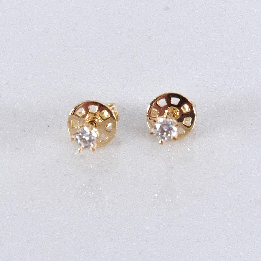 SINGLE-STONE EARRINGS, 0.17ct, 18K.