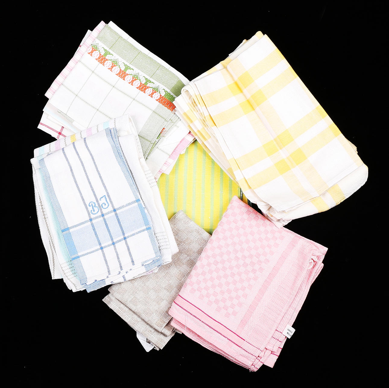 TOWELS, 22 pcs, linen and cotton.