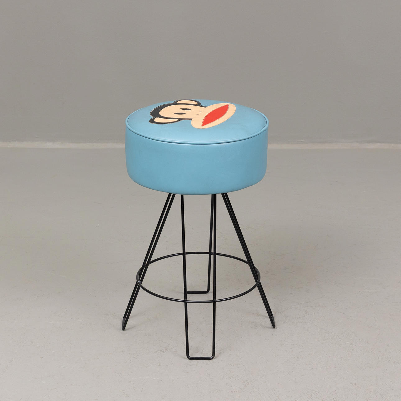 STOOL, lacquered metal/vinyl, Paul Frank, 2000s.