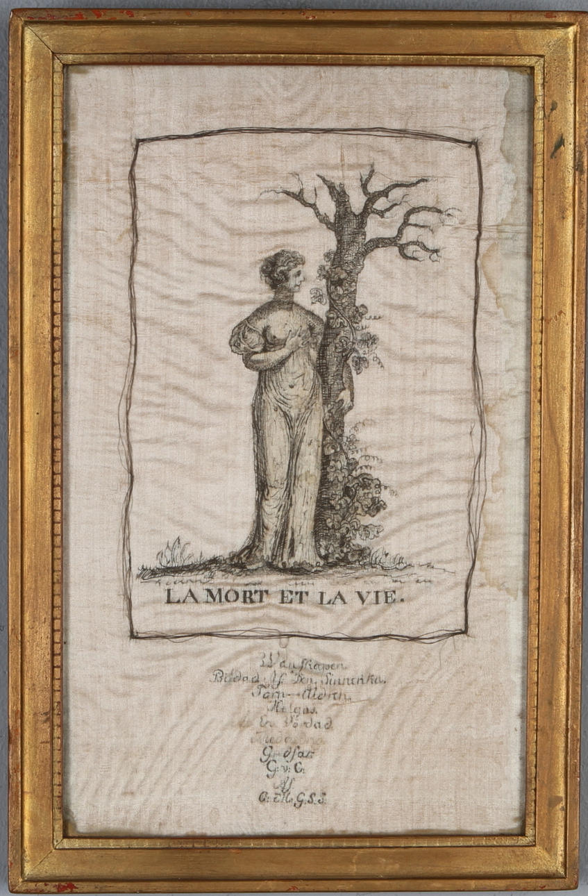 BRODERAD TAVLA, "La Mort Et La Vie", 1700/1800-tal.