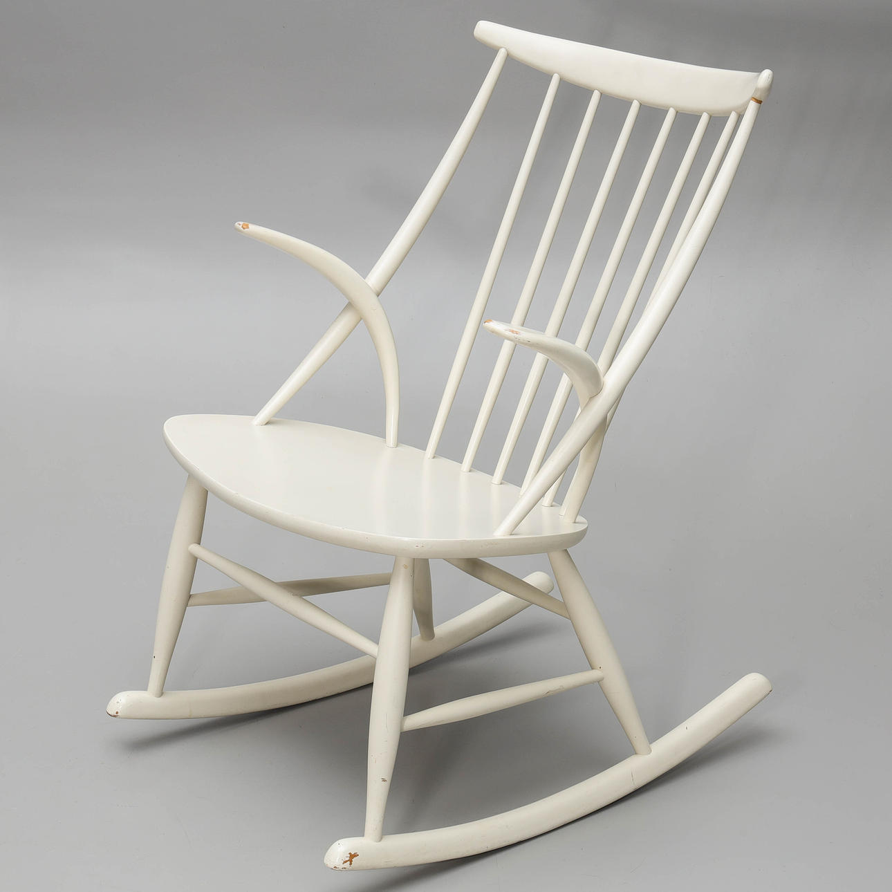 ILLUM WIKKELSØ. Rocking chair, white-lacquered, 