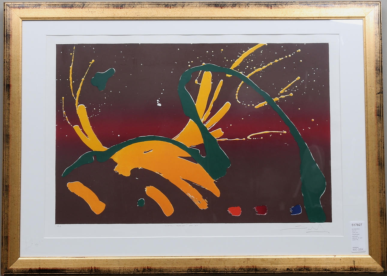 NORBERTO SALES CARLOS. Färglitografi, signerad, daterad -91 och märkt PA.