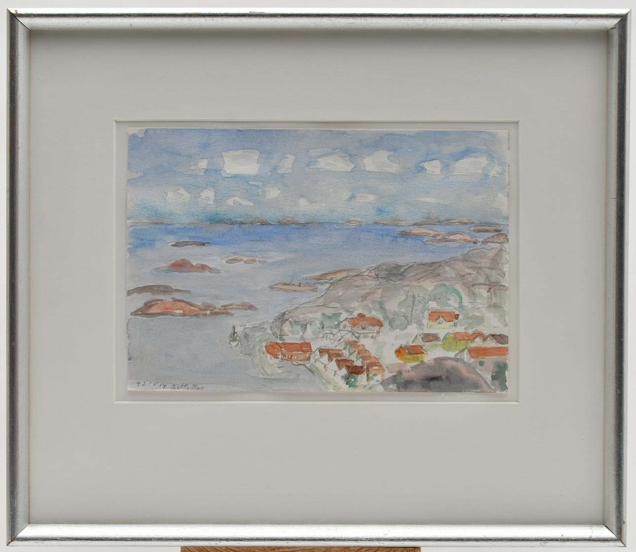 OIDENTIFIERAD KONSTNÄR. Watercolour, archipelago motif.