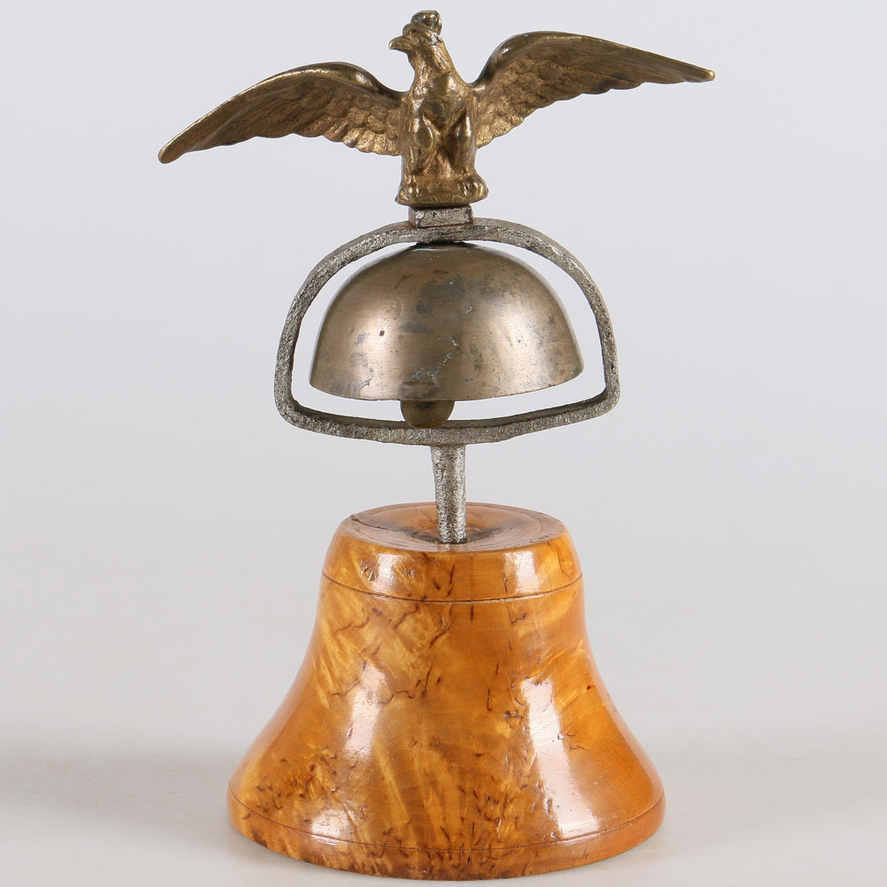BELL, wood and metal, marked 1950.