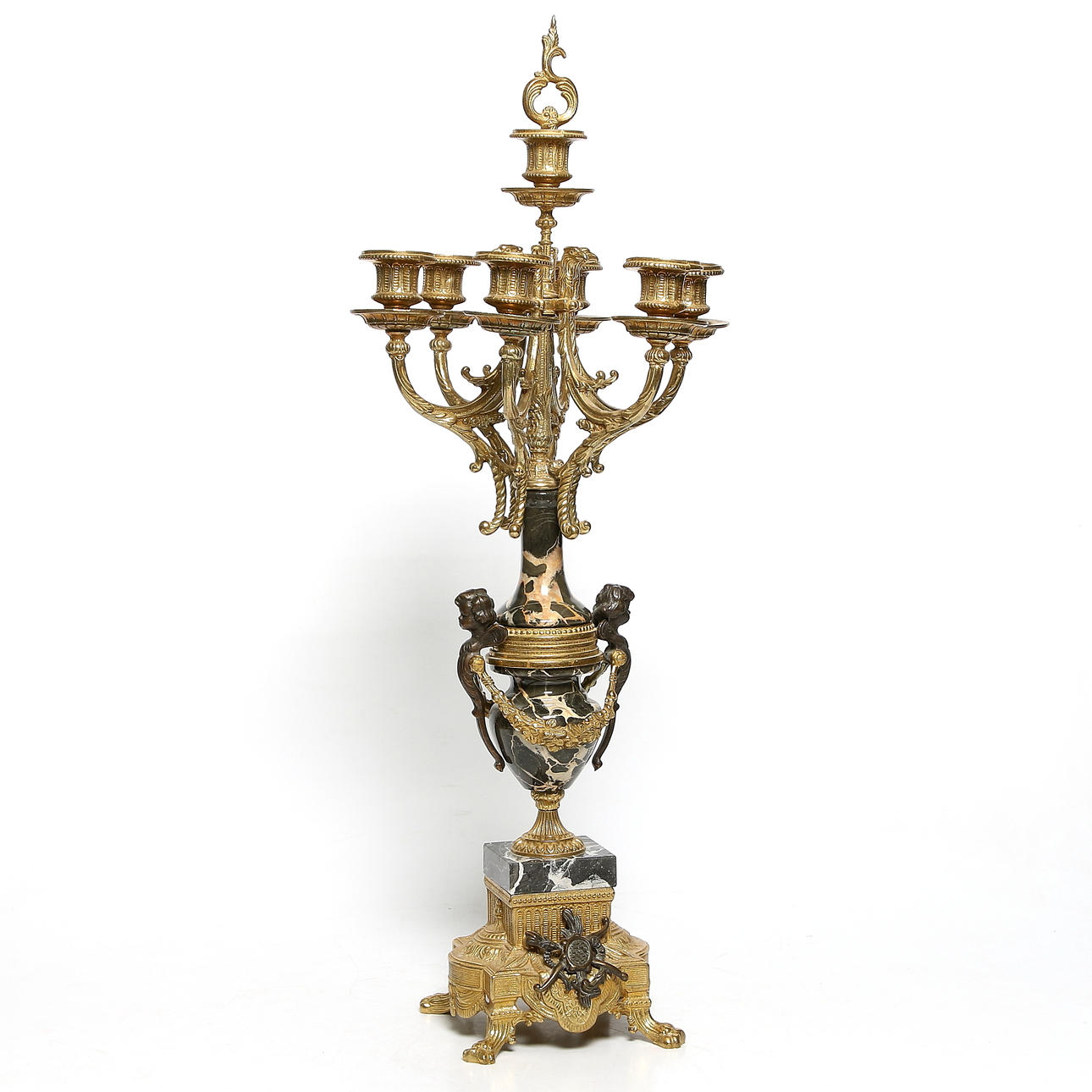 KANDELABER, mässing, Louis XVI-stil, 1900-talets mitt.