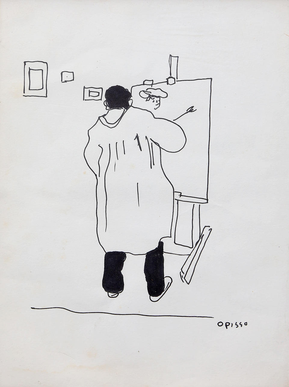 RICARD OPISSO. Painter in his studio.