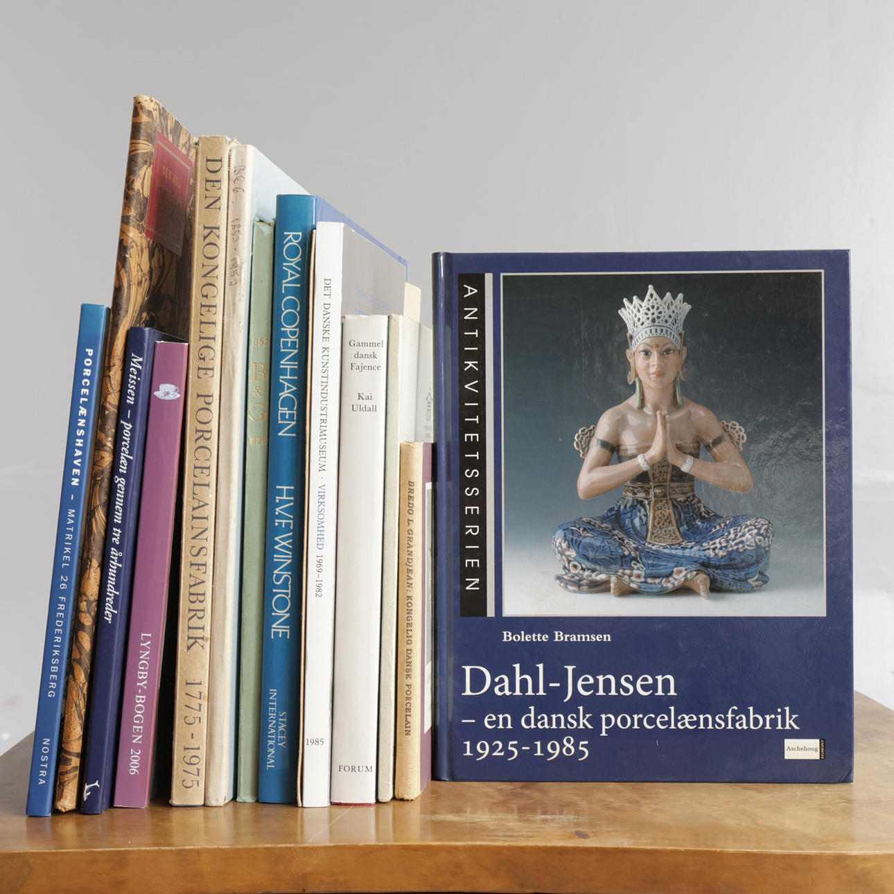 A collection of books concerning Danish porcelain, including Royal ...