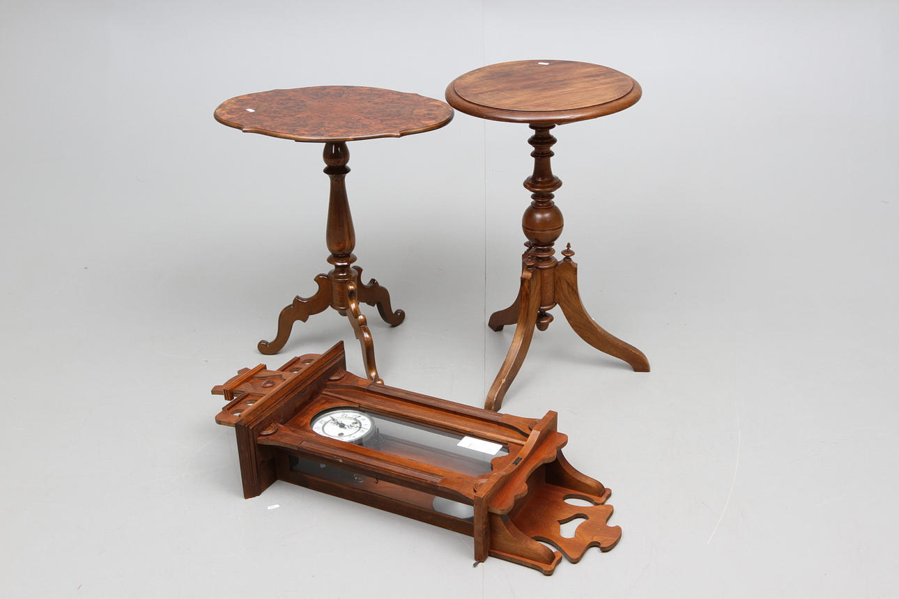 VÄGGUR SAMT PELARBORD, 3 delar, 1800/1900 tal.