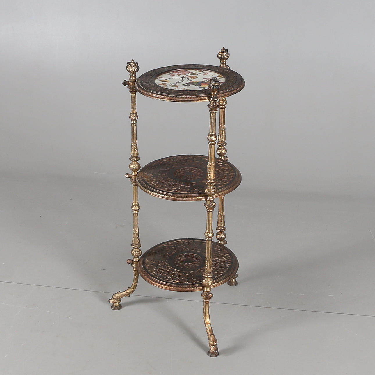 PIEDESTAL, metall/majolika, 1900-tal.