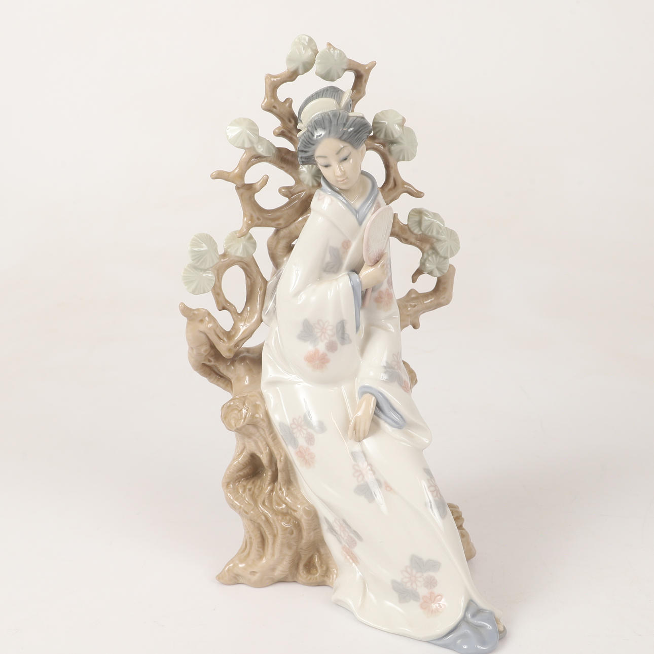 FIGURIN, geisha, porslin, Lladro, Spanien.