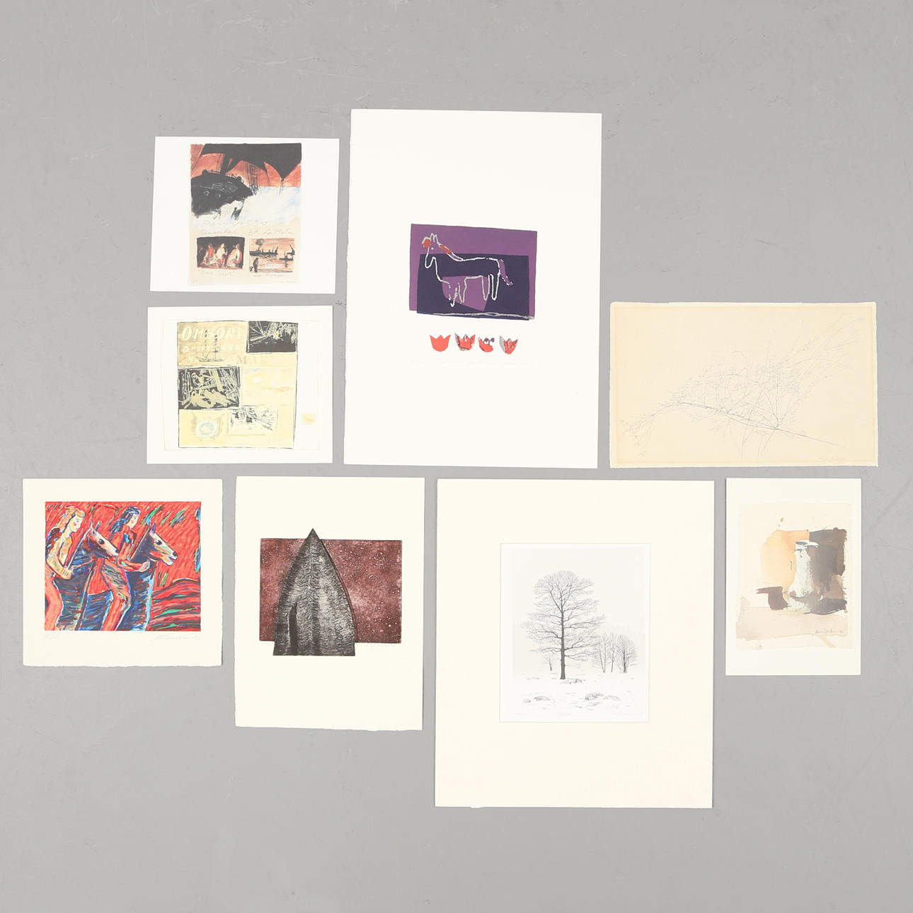 PART GRAFIK, 8 stycken, bl a Gösta Werner etc.