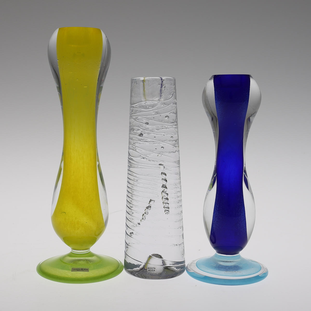 KERZENSTÄNDER (3), Glas, Kosta Boda.