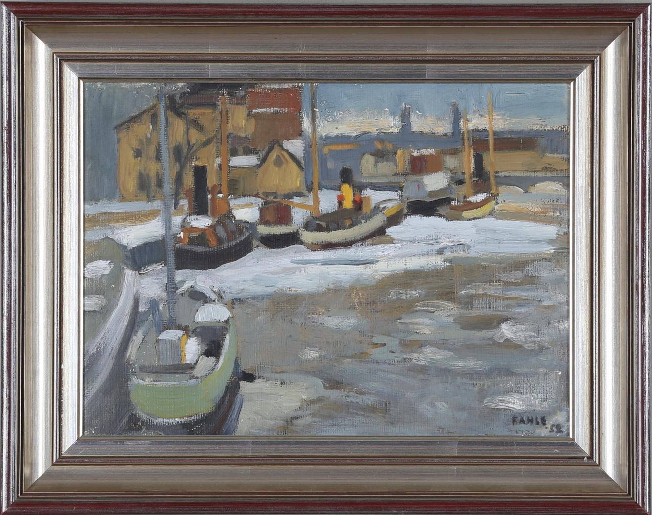 GUSTAV ADOLF FAHLE. olja på pannå, signerad och daterad -52.