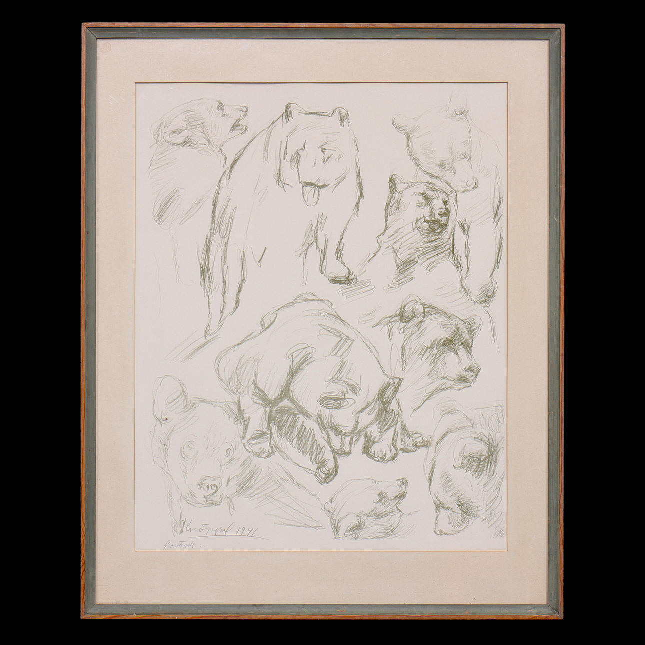 ARVID KNÖPPEL. LITHOGRAPH "PROVTRYCK" SIGNED, GLAZED.