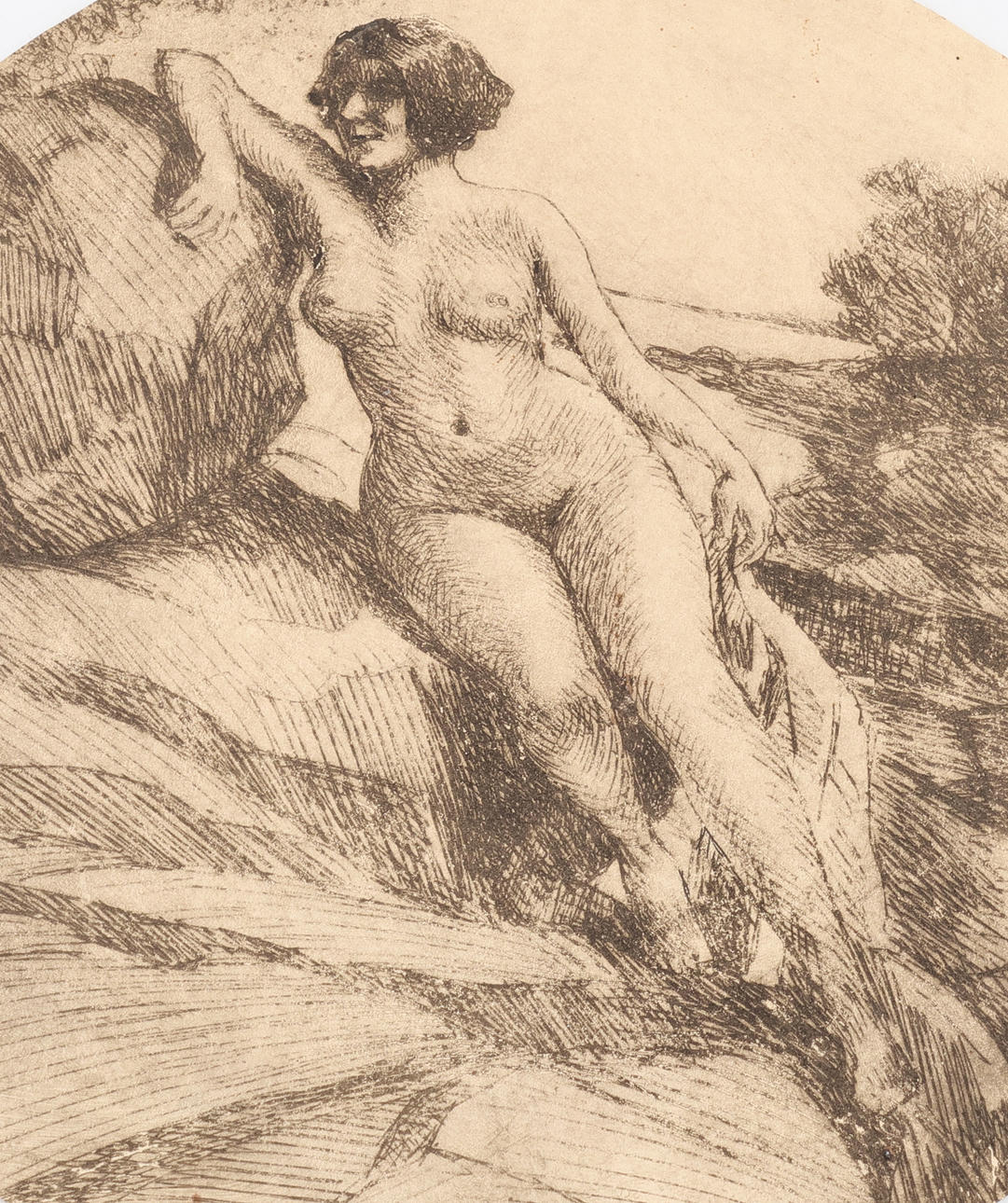 OIDENTIFIERAD KONSTNÄR. drawing, signed A Henriksson, dated 46.