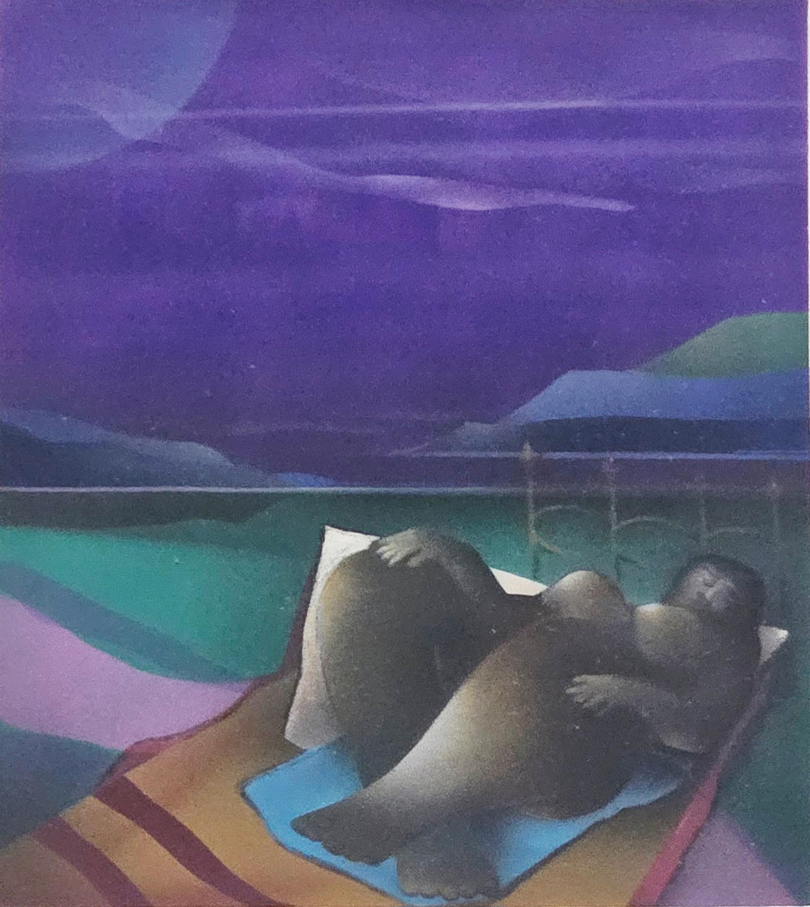 OIDENTIFIERAD KONSTNÄR. Color etching, indistinctly signed, dated 72.