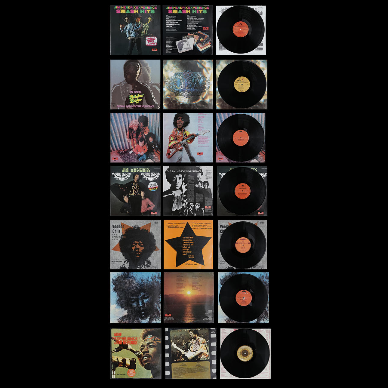 7 LPs, JIMI HENDRIX.