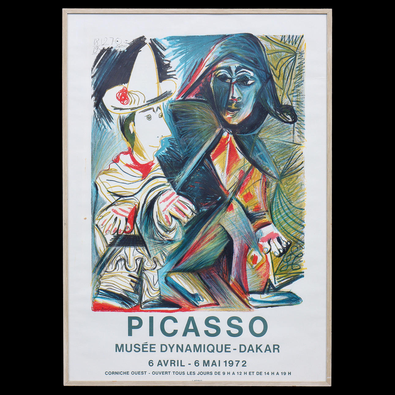 PICASSO, MUSÉE DYNAMIQUE-DAKAR, EXHIBITION POSTER / OFFSET PRINT, FRAMED.