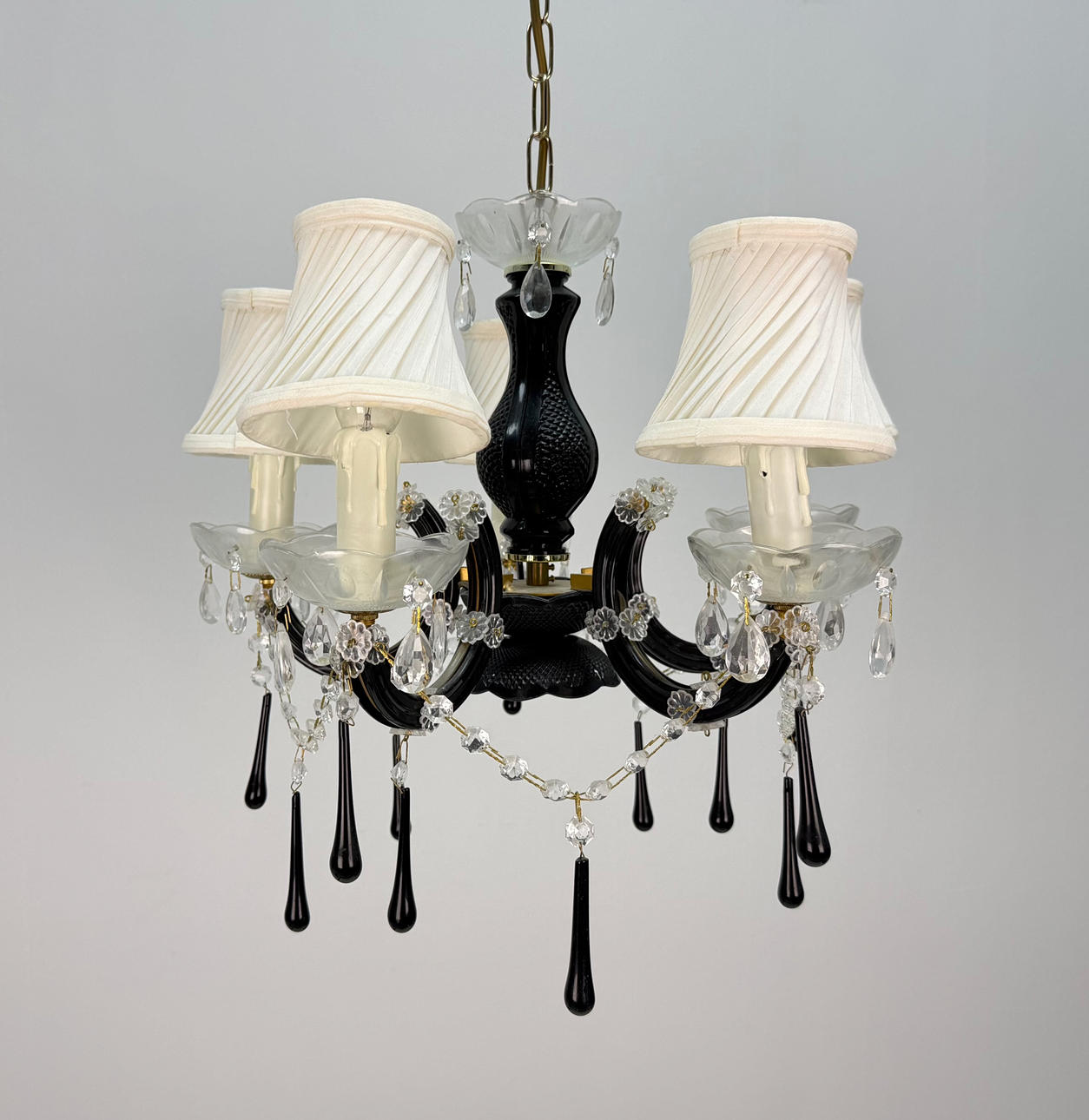 CEILING LAMP - Venetian style, glass prisms.