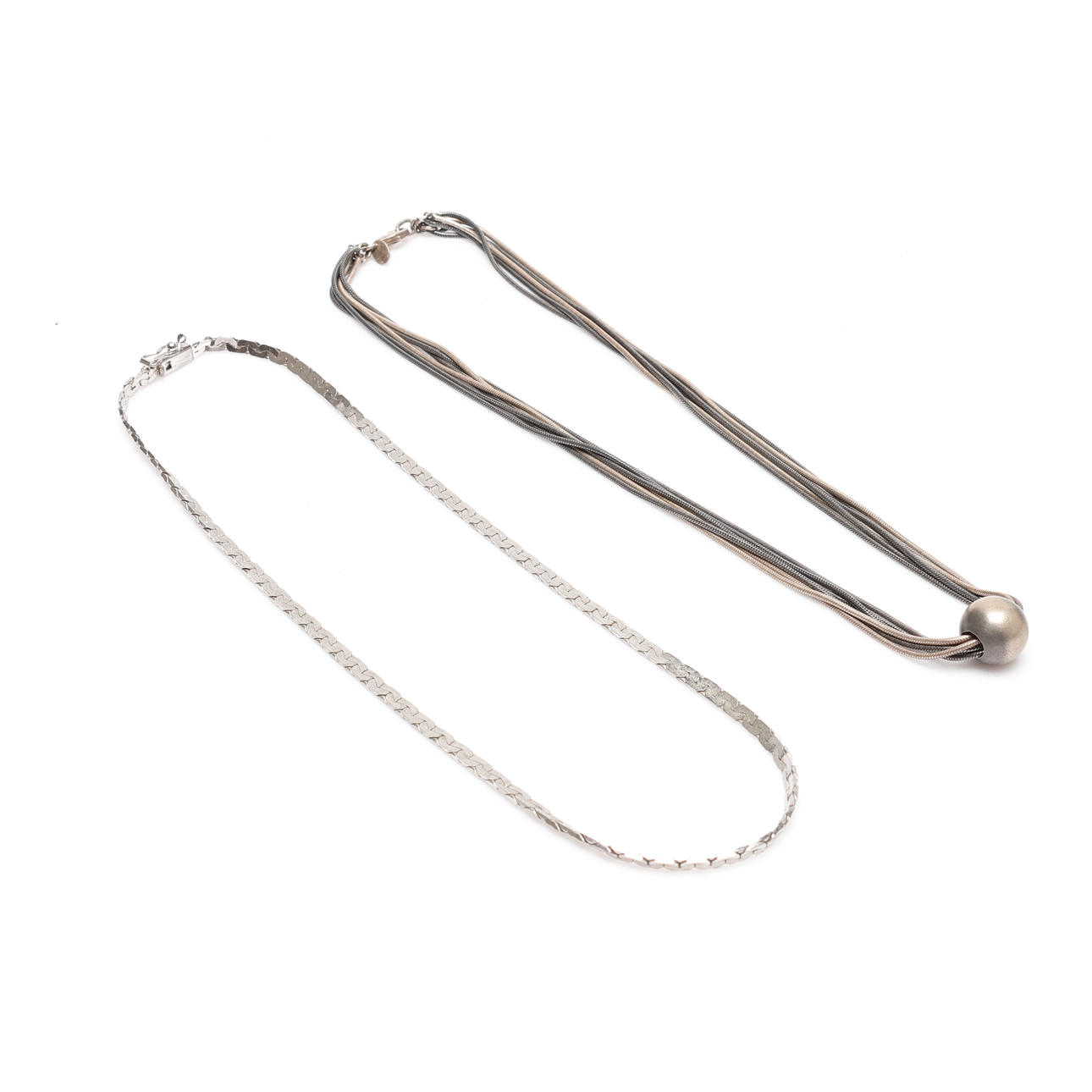 NECKLACE, 2 pcs, silver, weight approx. 39 grams.