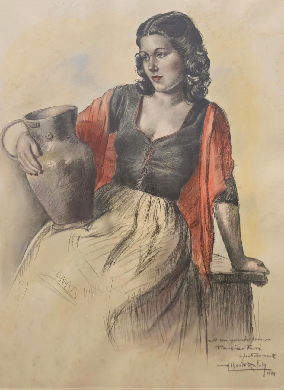 ALBERTO RAFOLY. Flicka med kruka 1944.