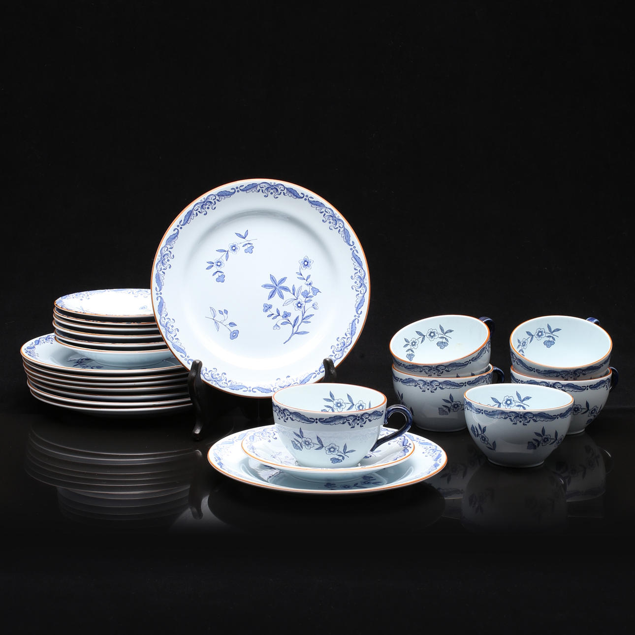 KAFFESERVIS, 22 delar, "Ostindia" Emmy Almström, Rörstrand.