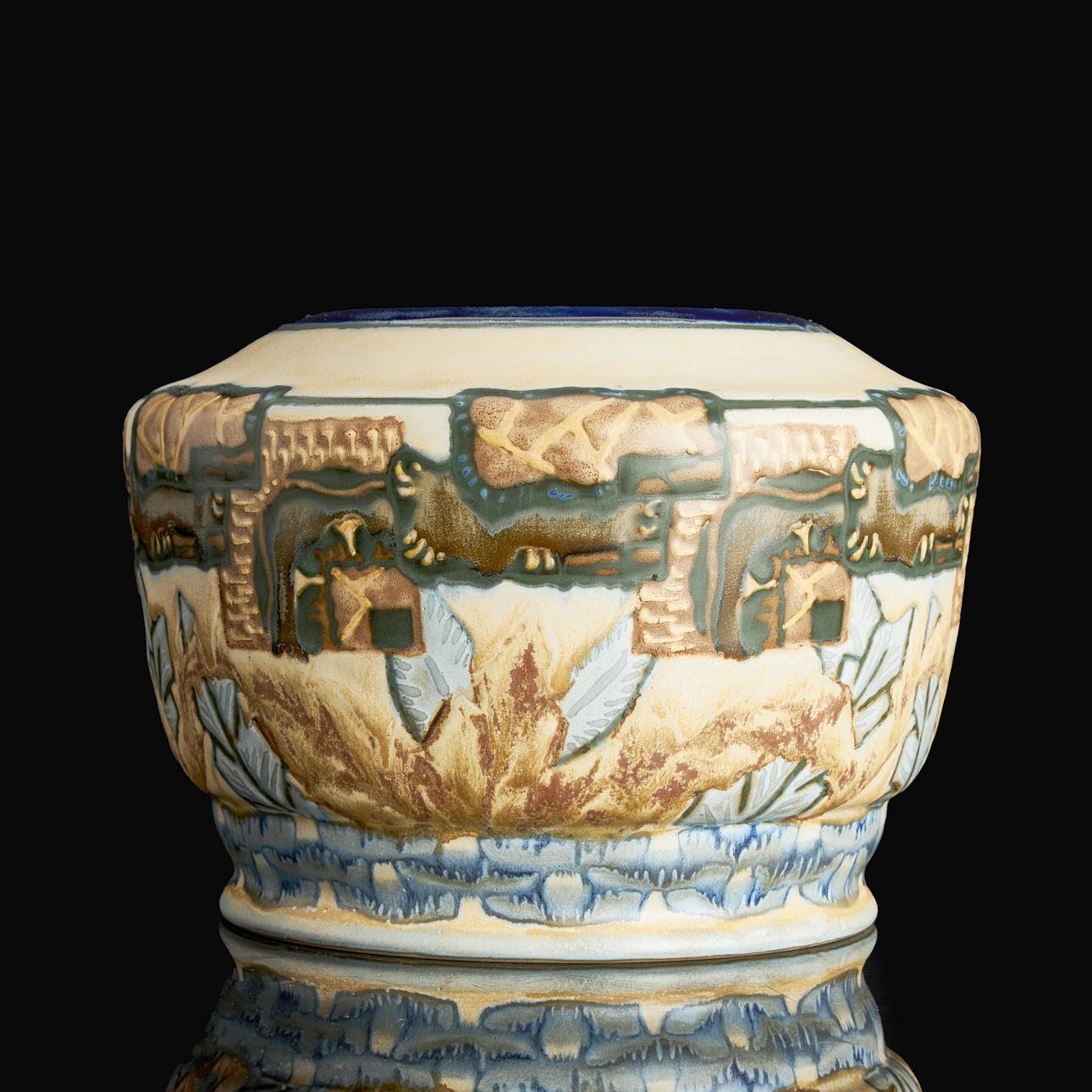 SÈVRES. Vase/urn, possibly Jeanne Lévy, glazed ceramic, signed, dated 1926.