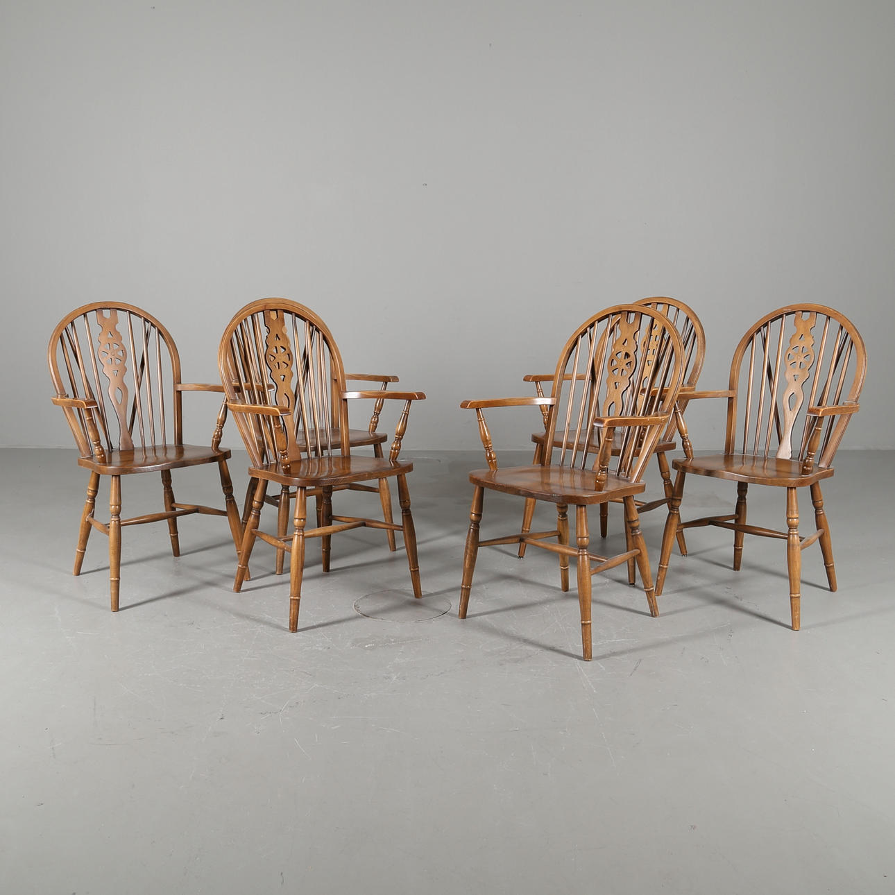 KARMSTOLAR, 6 st, s.k. Windsorstolar.