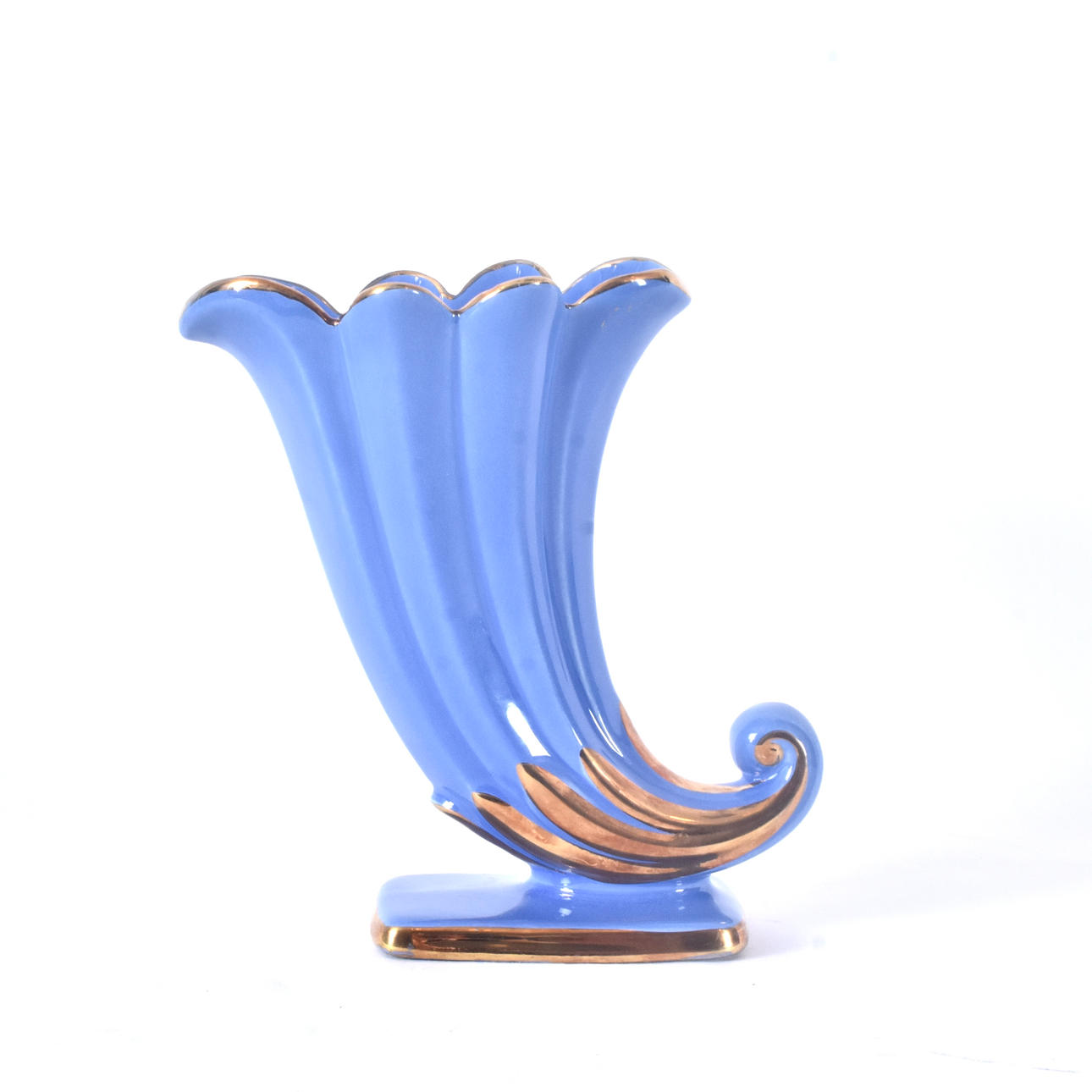 ARTHUR PERCY. VASE, blue-glazed and gilt ceramic.