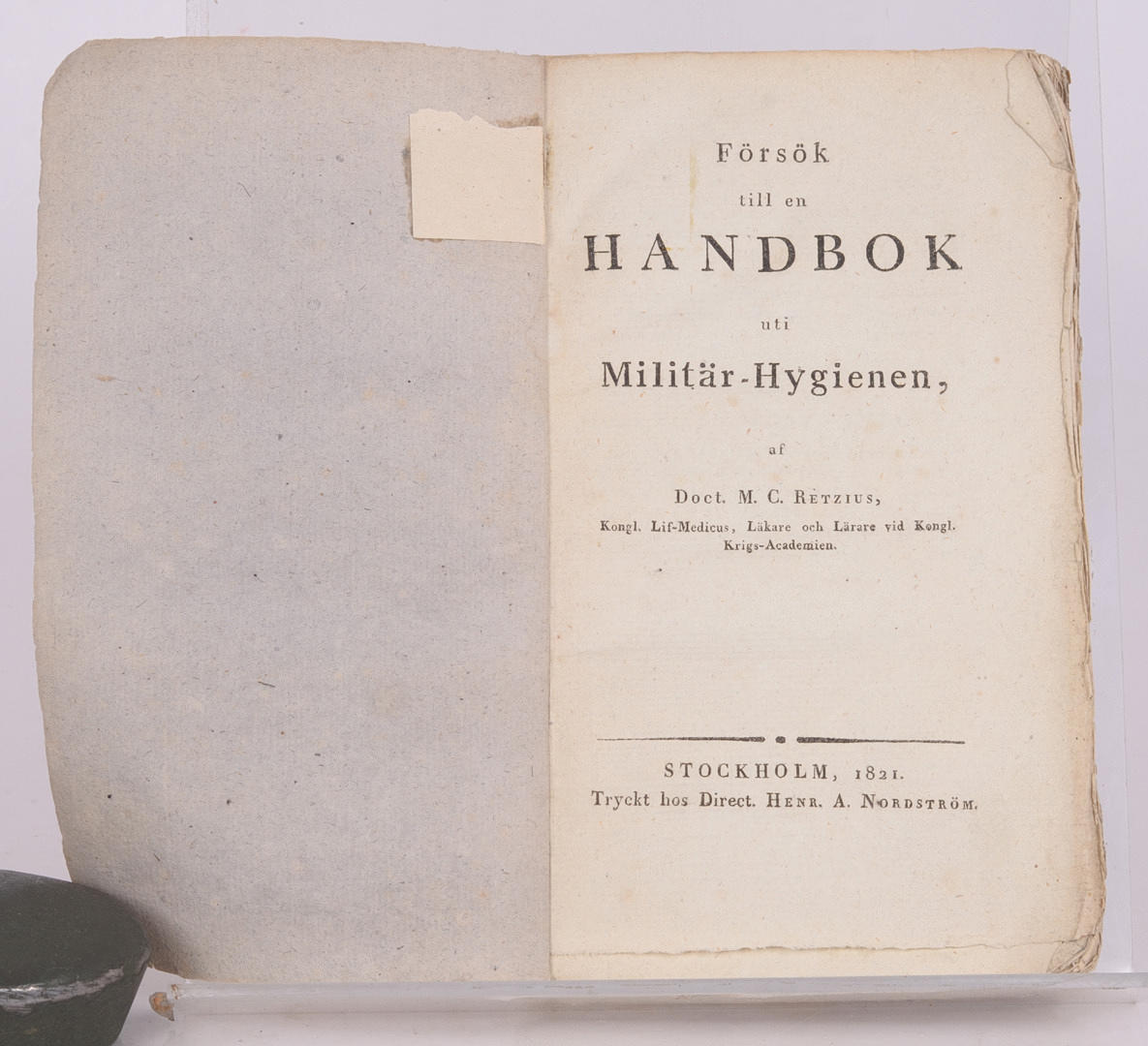 RETZIUS,M.C. Försök till en handbok uti militär-hygienen.