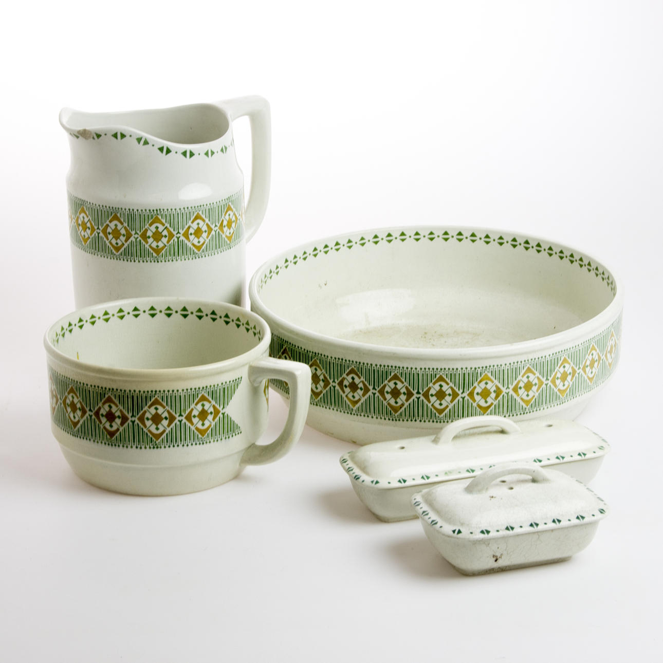 TVÄTTSET, 5 delar, porslin, Göteborg.