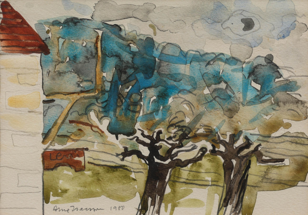 ARNE ISACSSON. watercolour on paper, signed, dated 1980.