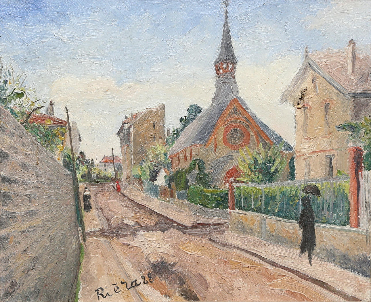 OIDENTIFIERAD KONSTNÄR. oil on canvas, signed Rieza, dated 28.