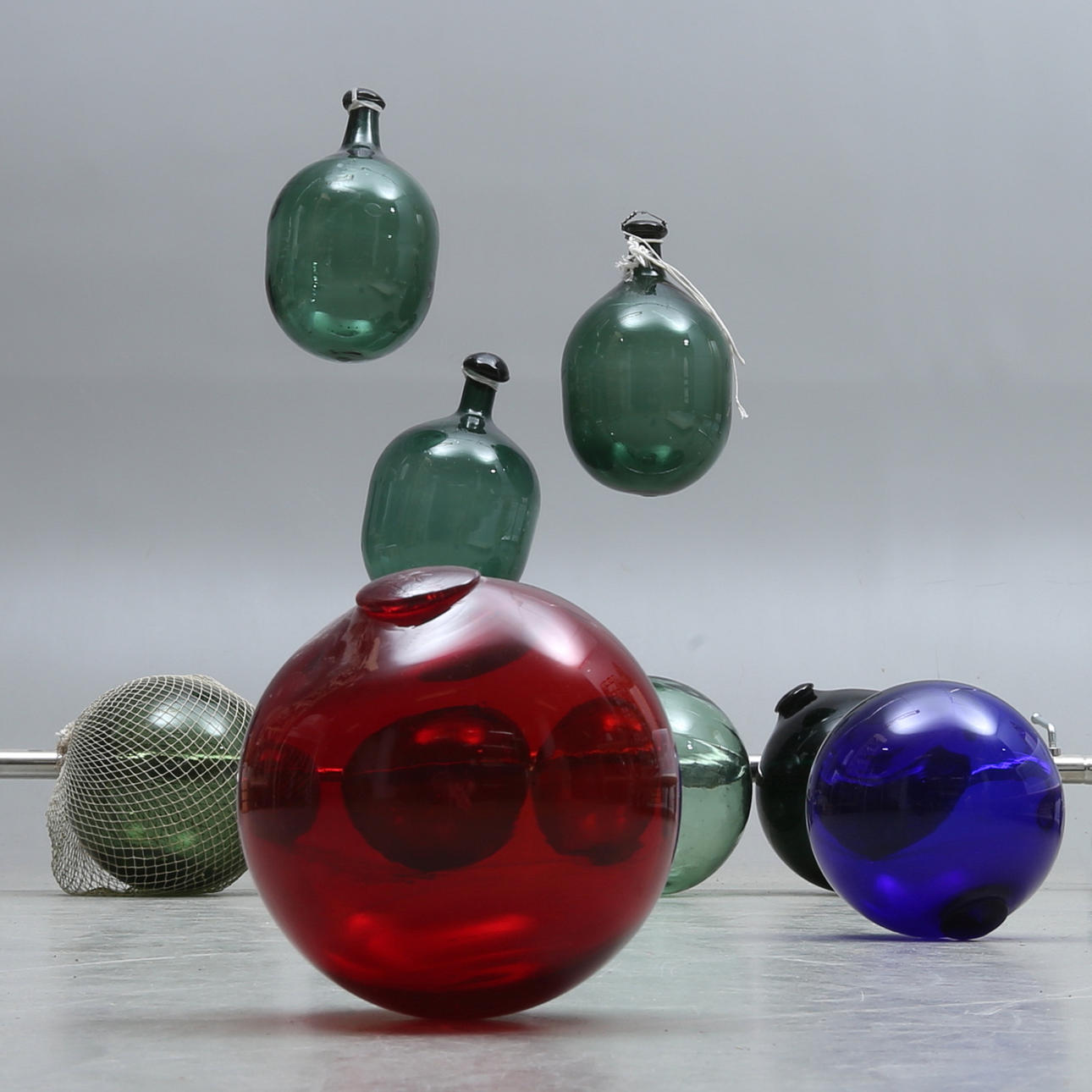 FLÖTEN, glas, 9 st, 18/1900-tal.