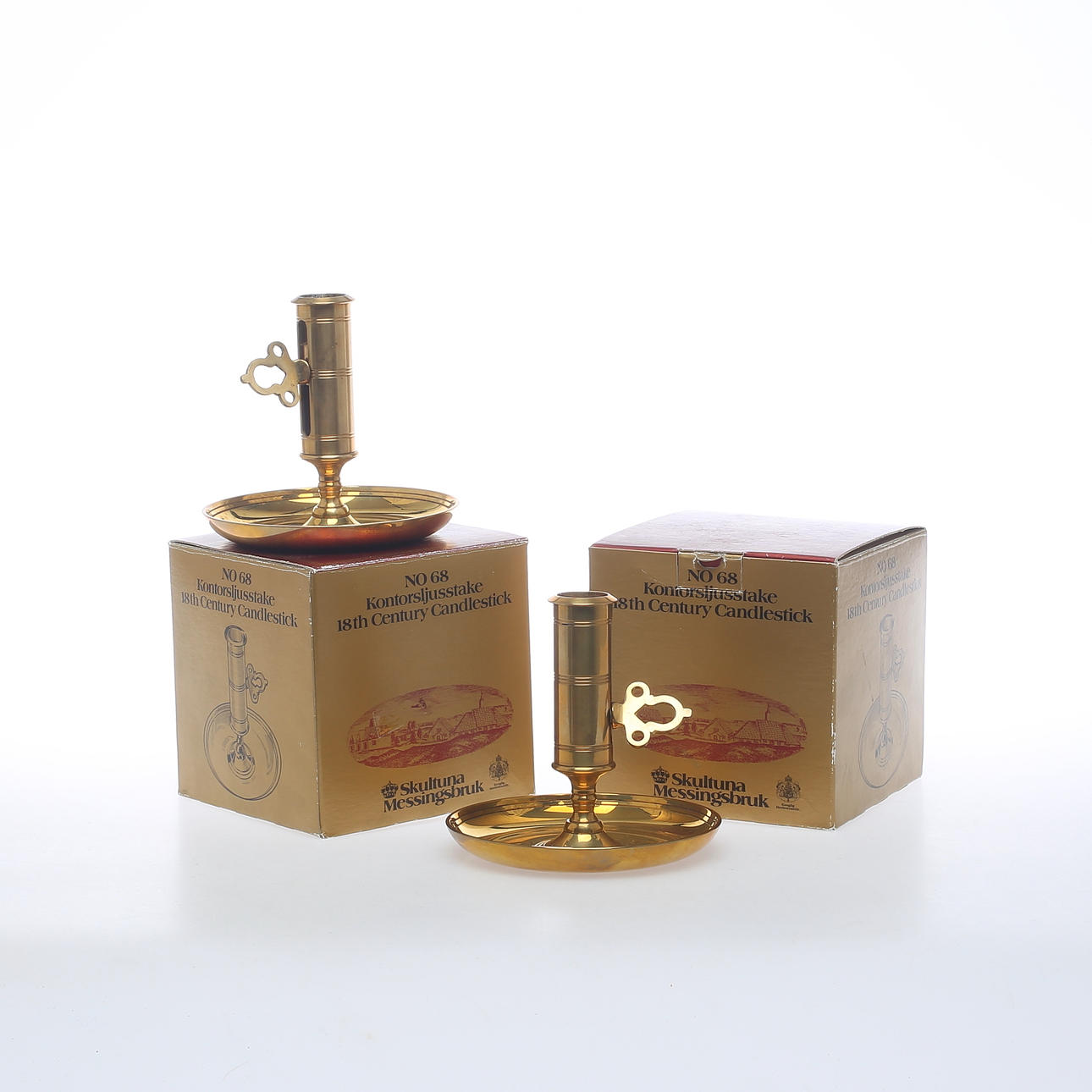 LJUSSTAKAR 1 par, mässing, NO 58, Skultuna.