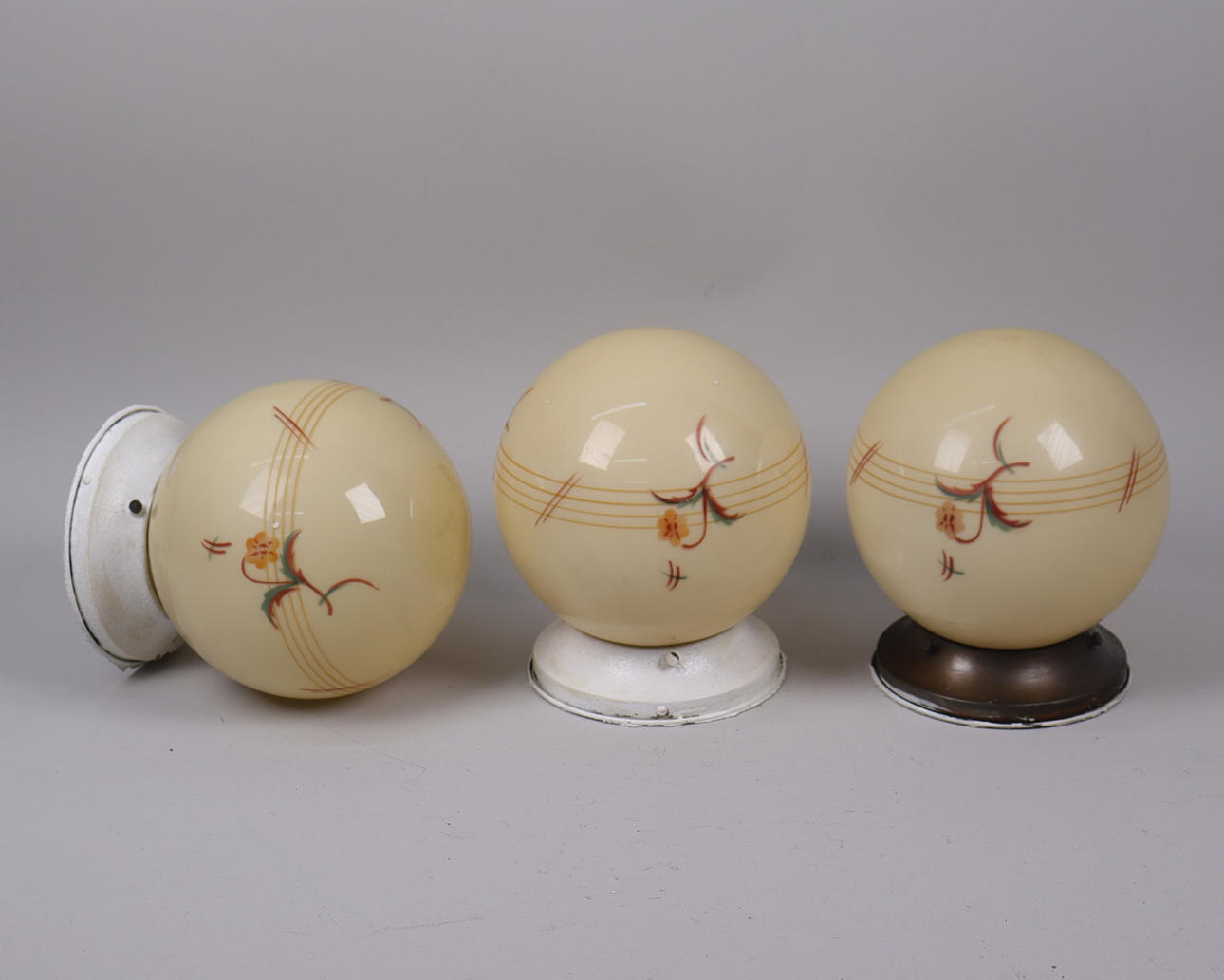 CEILING LAMPS, functionalism, 1930s, 3 pcs.