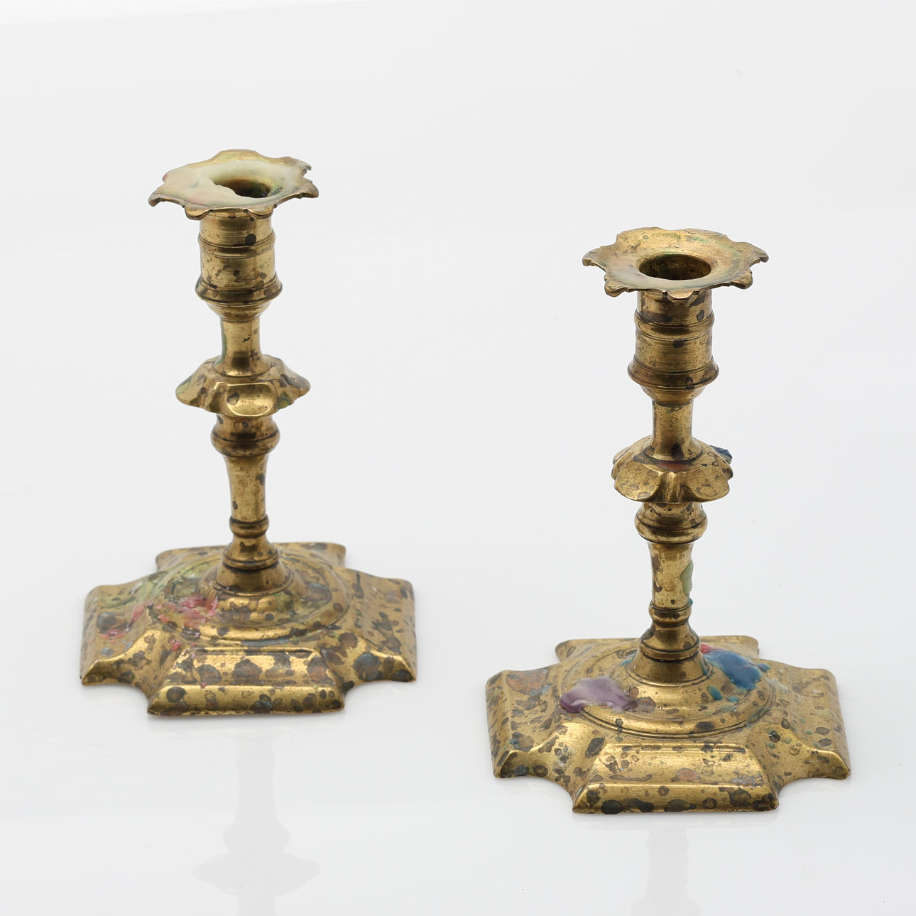 CANDLESTICKS. A pair, late Baroque style, 19th century.