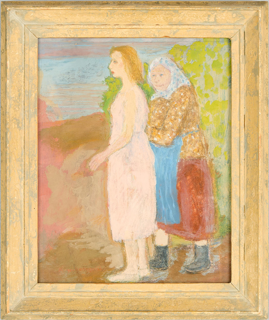 BIRGER  LJUNGQUIST. Figurscen vid vatten.