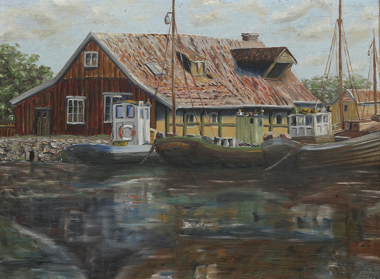 OIDENTIFIERAD KONSTNÄR. oil on panel, signed G Meyer, 1941.