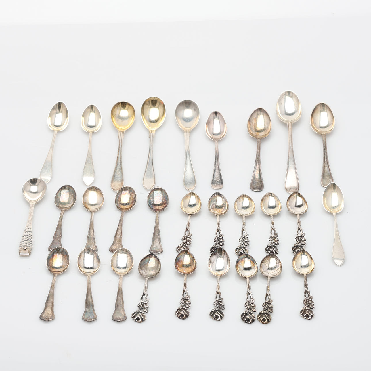 COFFEE SPOONS, 29 pcs, silver, 19th/20th century.